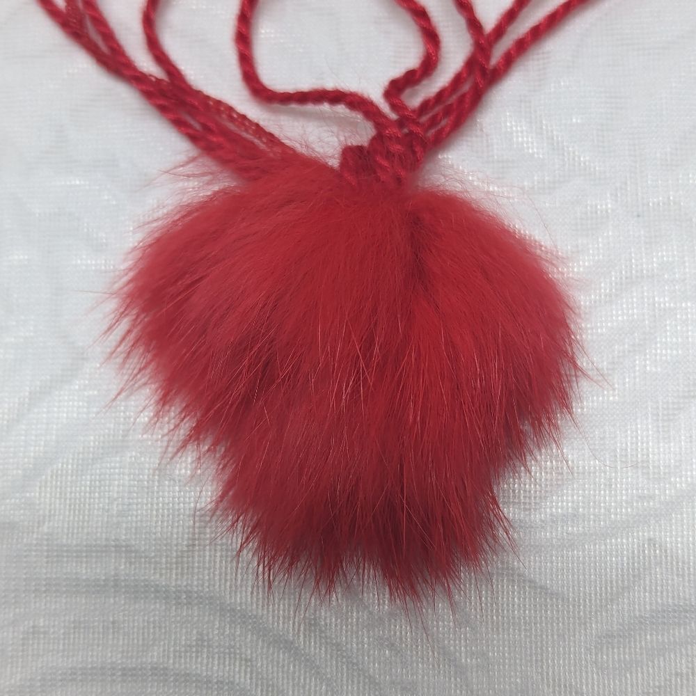 Velvet & Wool Long Scarf With Pom Poms